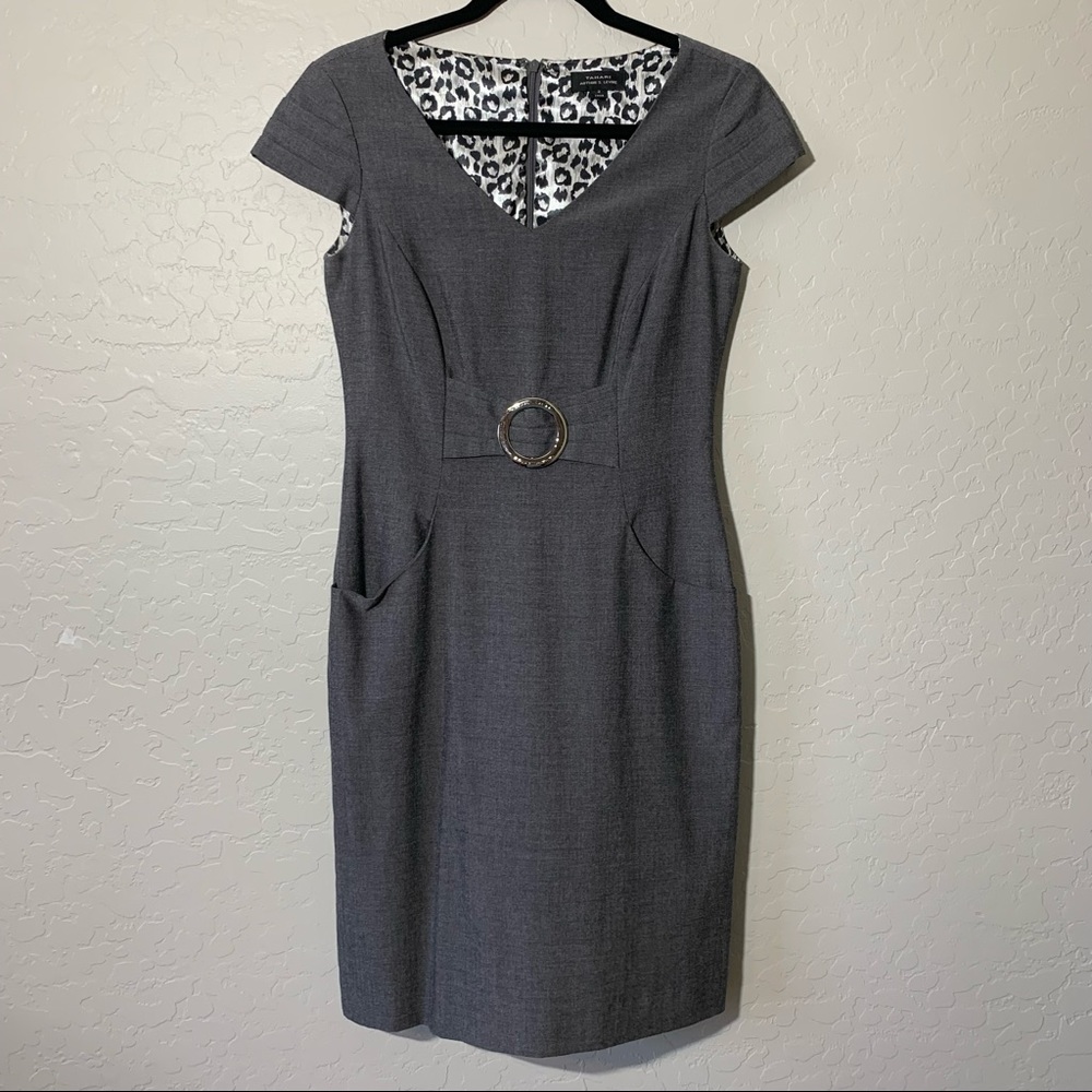 Tahari Gray Dress with Pockets